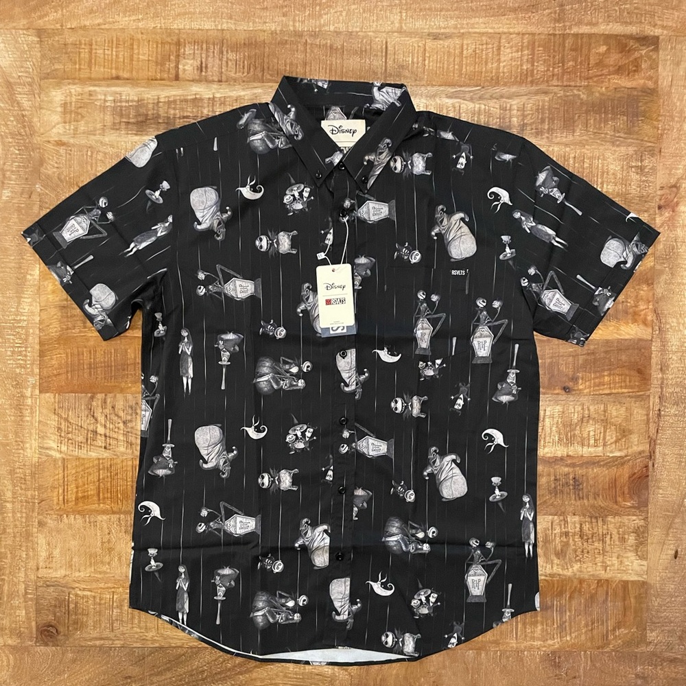 NWT RSVLTS Disney Nightmare Before Christmas ‘Everybody Scream’ Button Up Shirt